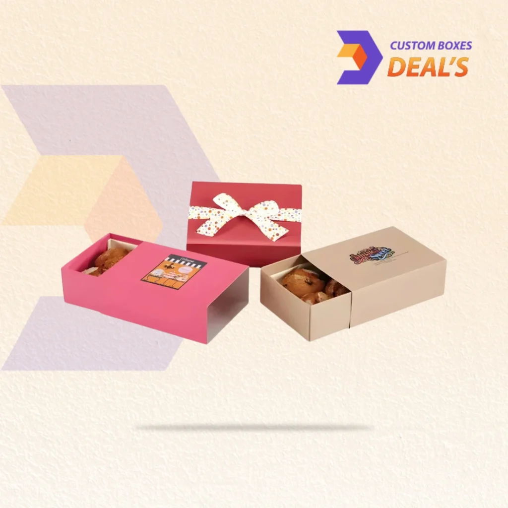 Custom sleeve and tray box packaging with a sliding drawer design for retail products