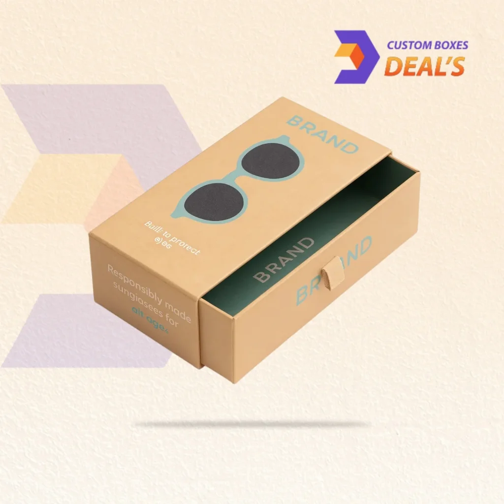 Custom sunglasses boxes designed for stylish presentation and secure eyewear protection.