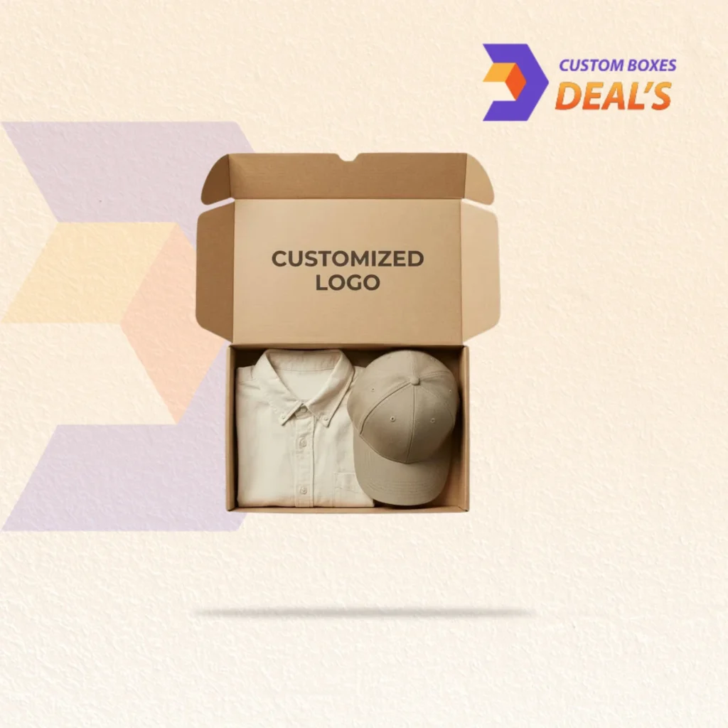Custom kraft clothing boxes made with durable materials to provide stylish and eco-friendly packaging for apparel products.