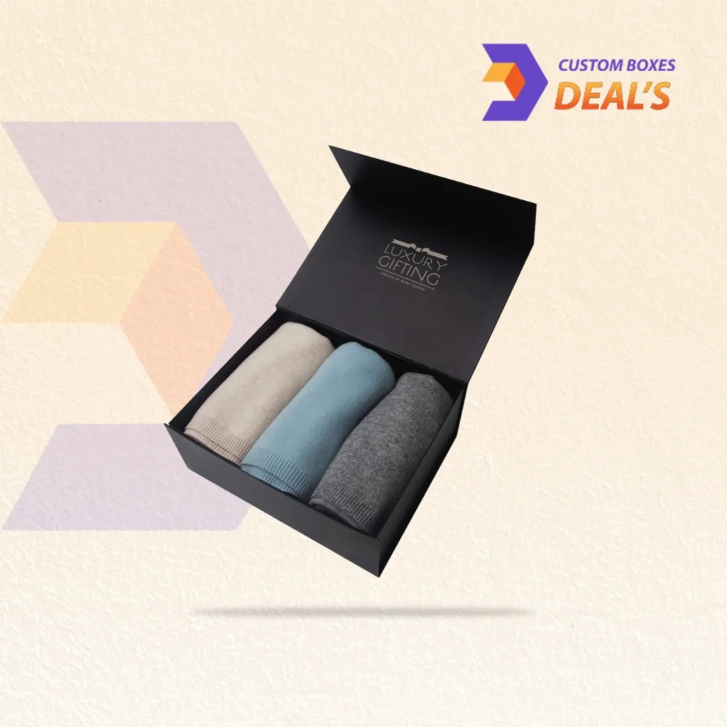 Cashmere packaging boxes for elegant and secure luxury apparel presentation