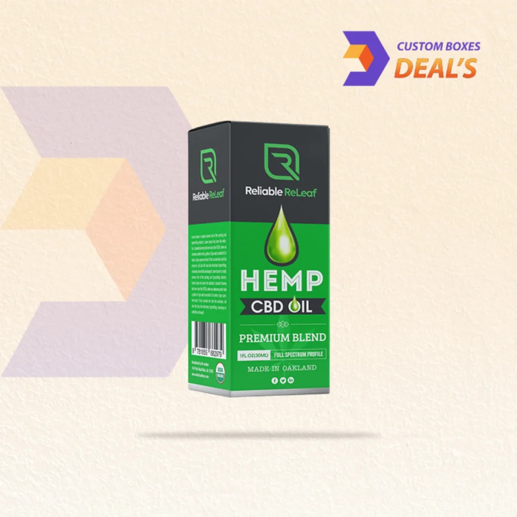 CBD Hemp Oil Boxes with premium packaging design for hemp oil products