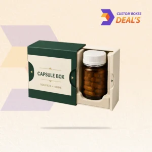 Child resistant capsule boxes with secure locking features for pharmaceutical packaging