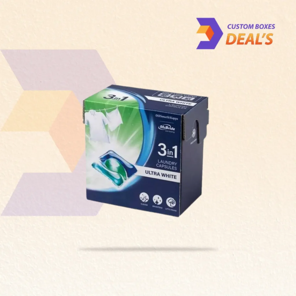 Custom child resistant detergent pod boxes designed for secure packaging and safe product storage