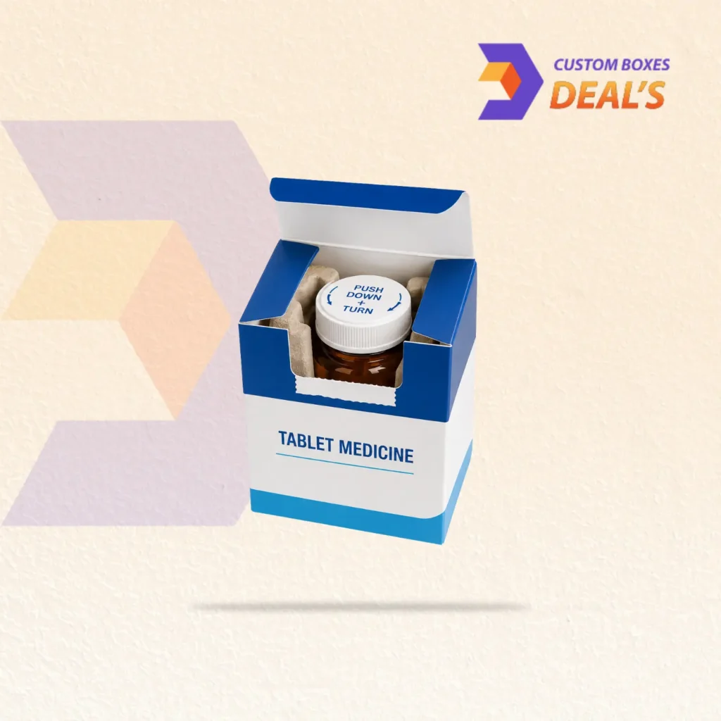 Child resistant medicine boxes with secure locking features for pharmaceutical packaging