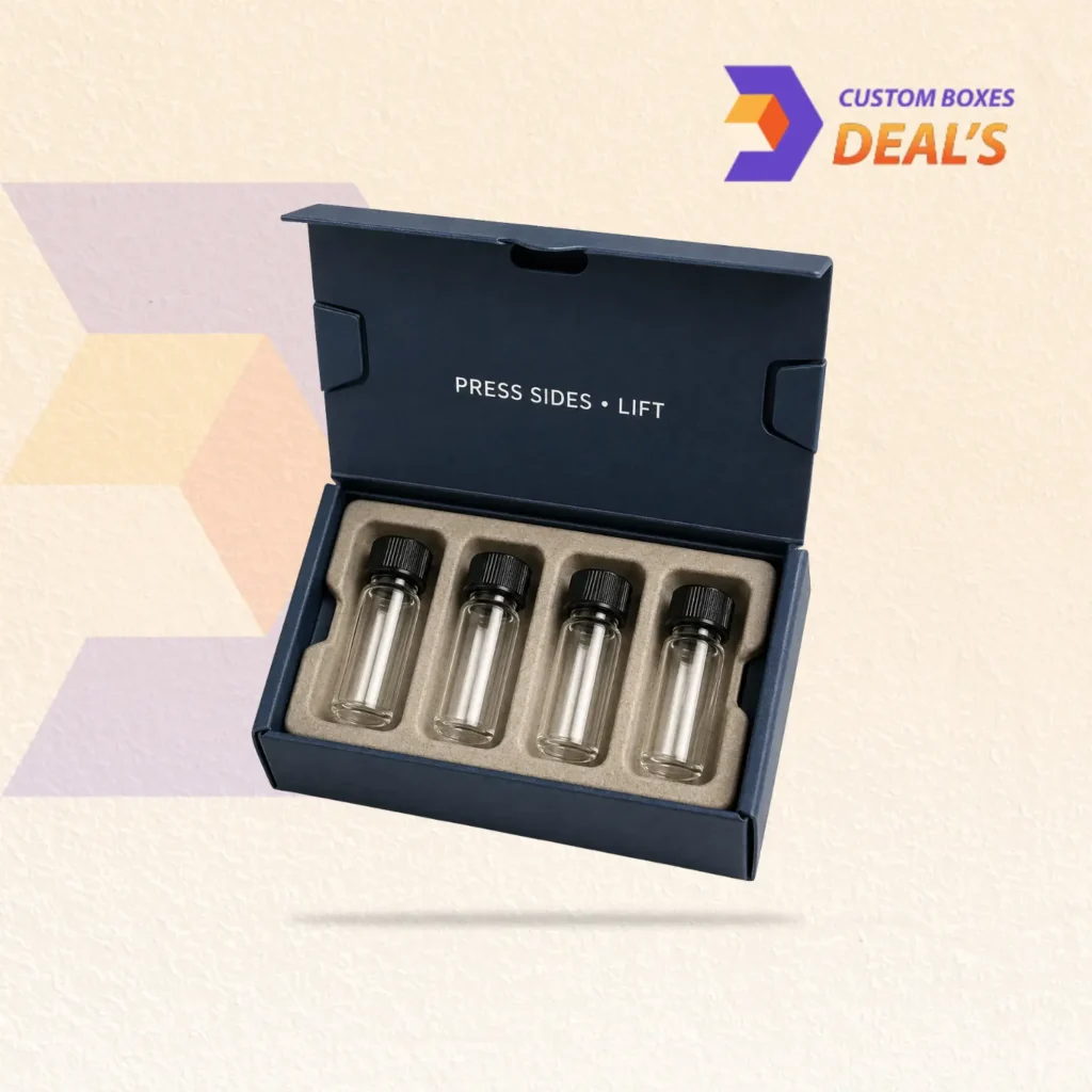 Custom child resistant sample boxes designed for secure product samples and professional brand presentation