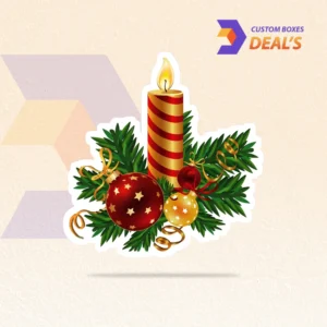 Christmas candle stickers for festive holiday candle packaging