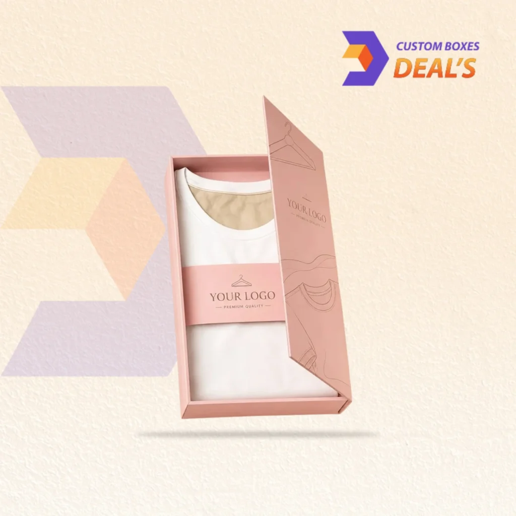 Custom folding garment boxes designed to package clothing products with a stylish and space-saving packaging solution.