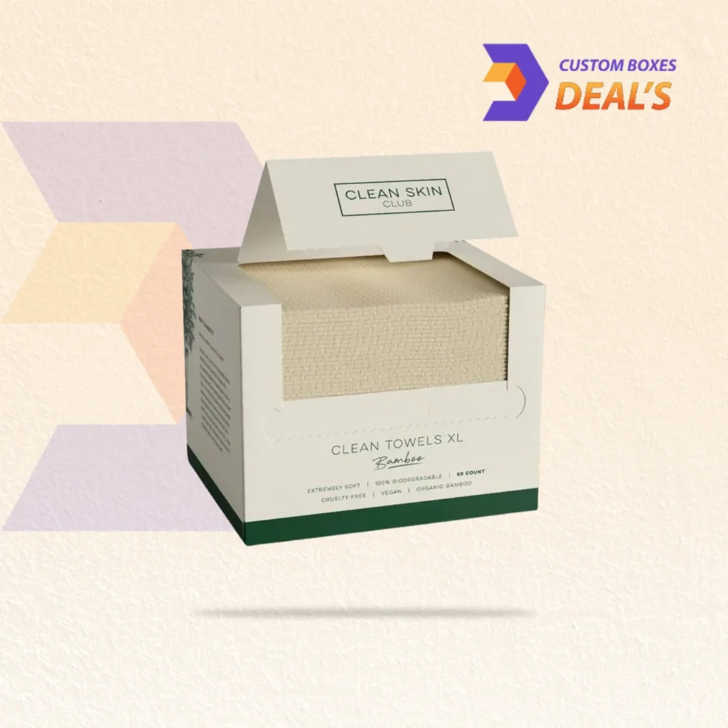 Premium cleansing cotton packaging boxes with custom printing for beauty products