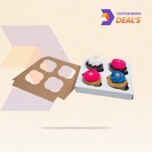 Disposable cupcake box dividers for safely displaying and transporting multiple cupcakes