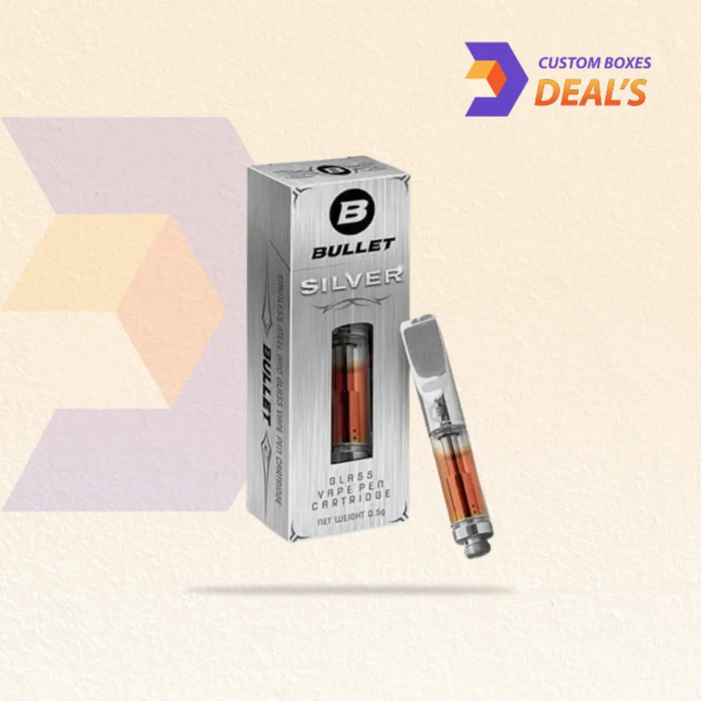 Branded 1ml vape cartridge boxes featuring compact construction and protective holders