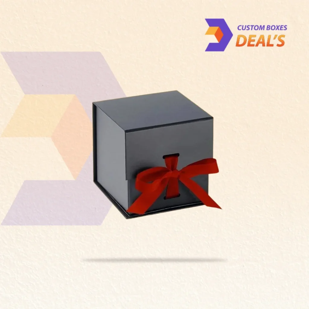 Custom aqua popup boxes with vibrant designs and unique structures for premium gift packaging.