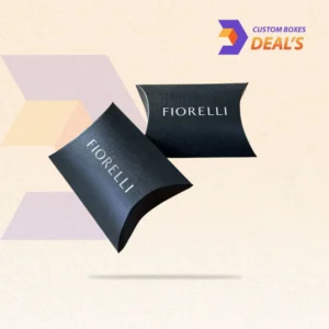 Premium black pillow boxes for jewelry, cosmetics, candies, and small luxury gift items
