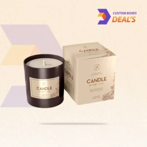Custom printed candle boxes with colorful brand artwork and logo for retail packaging