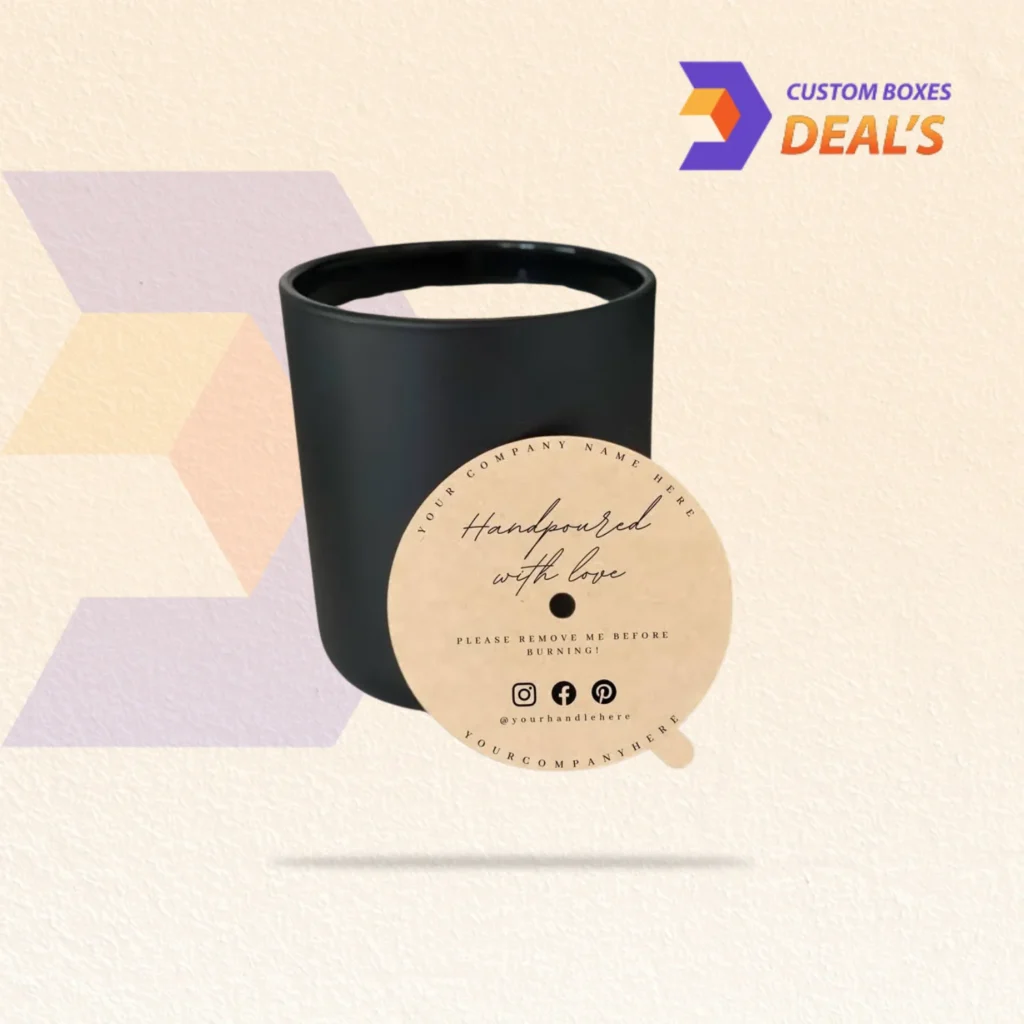 Custom candle dust covers with logo printing designed to sit over wax surfaces in jar candles