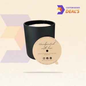 Custom candle dust covers with logo printing designed to sit over wax surfaces in jar candles