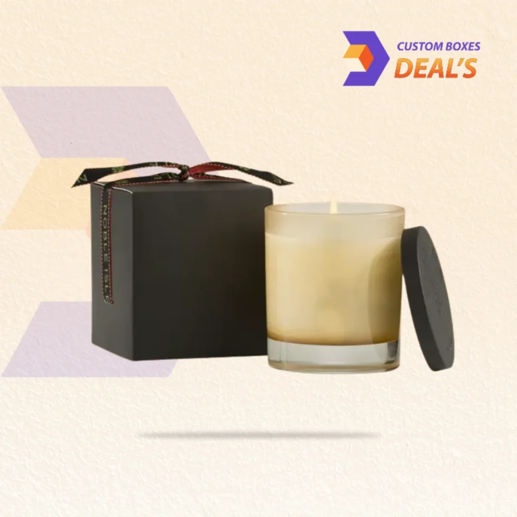 Custom candle gift boxes with logo printing for branded product presentation