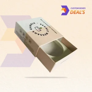 Custom sleeve tray candle boxes with a sliding design and branded printing for premium retail packaging