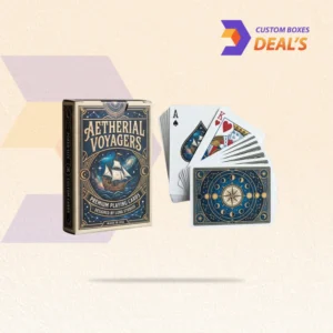 Premium cardboard playing card packaging designed for game decks and collectible cards