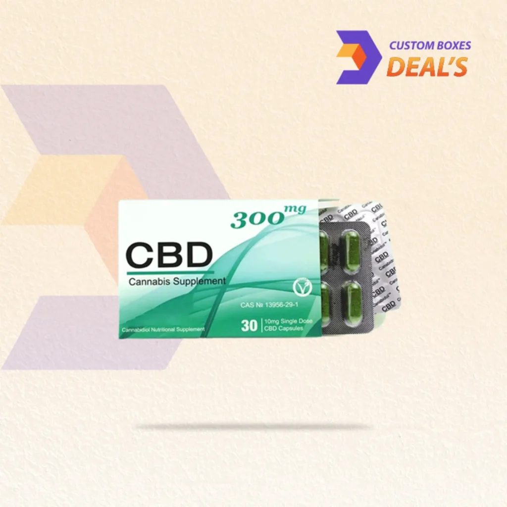 Custom CBD Pills Boxes with premium packaging design for CBD pill products