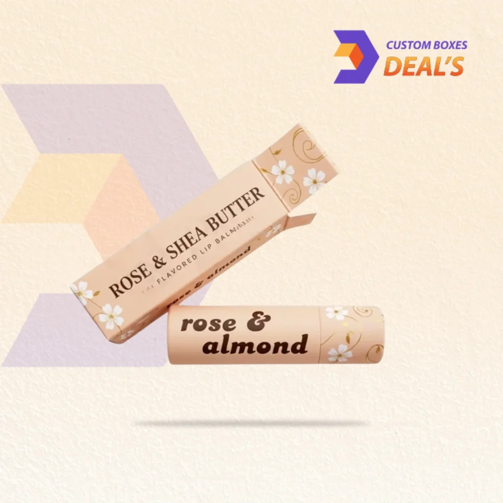 Premium chapstick packaging for retail display, lip balm products, and cosmetic branding