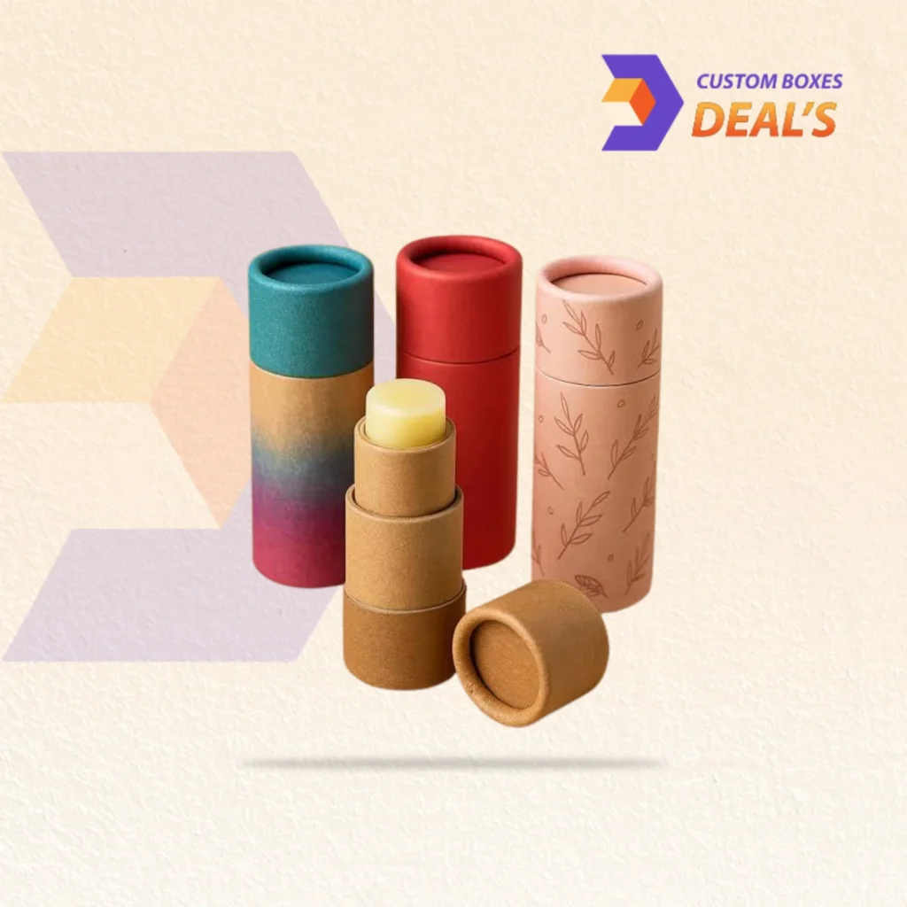 Custom printed chapstick tubes with logo branding for lip care packaging