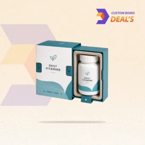 Custom printed child resistant boxes designed for vitamin bottles and supplements