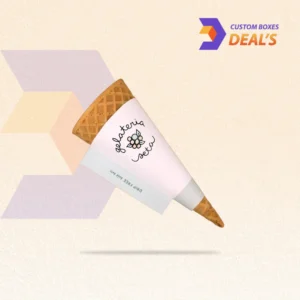 Personalized paper ice cream cone holders for cafés, events, and food vendors