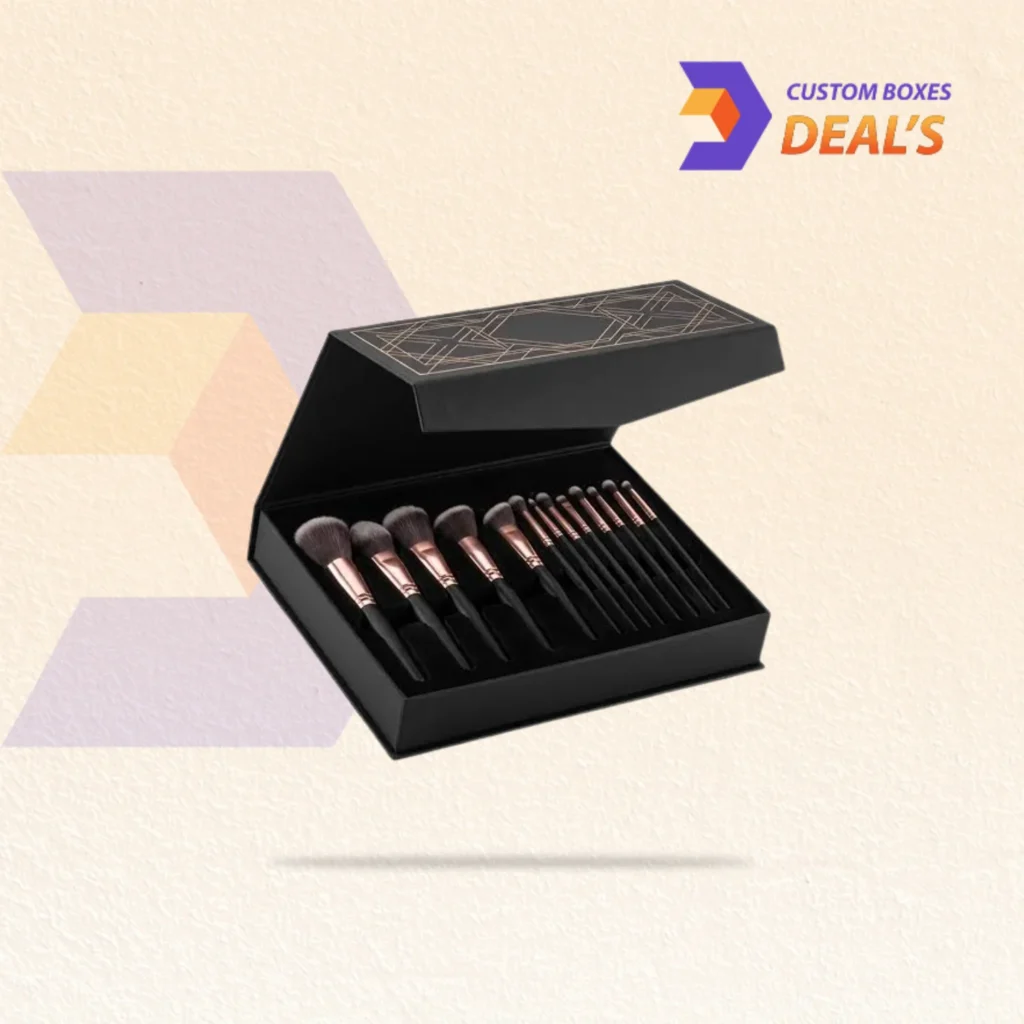 Custom makeup brush boxes designed for cosmetic brushes, beauty tools, and retail packaging
