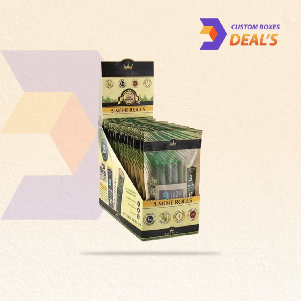 Branded countertop cardboard display boxes for presentation.