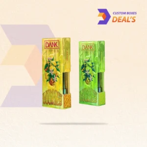 Custom printed Dank vape boxes created for branded cartridge presentation on retail shelves