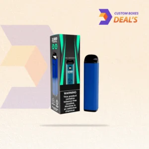 Open disposable vape box with a fitted paper insert securing the device during presentation