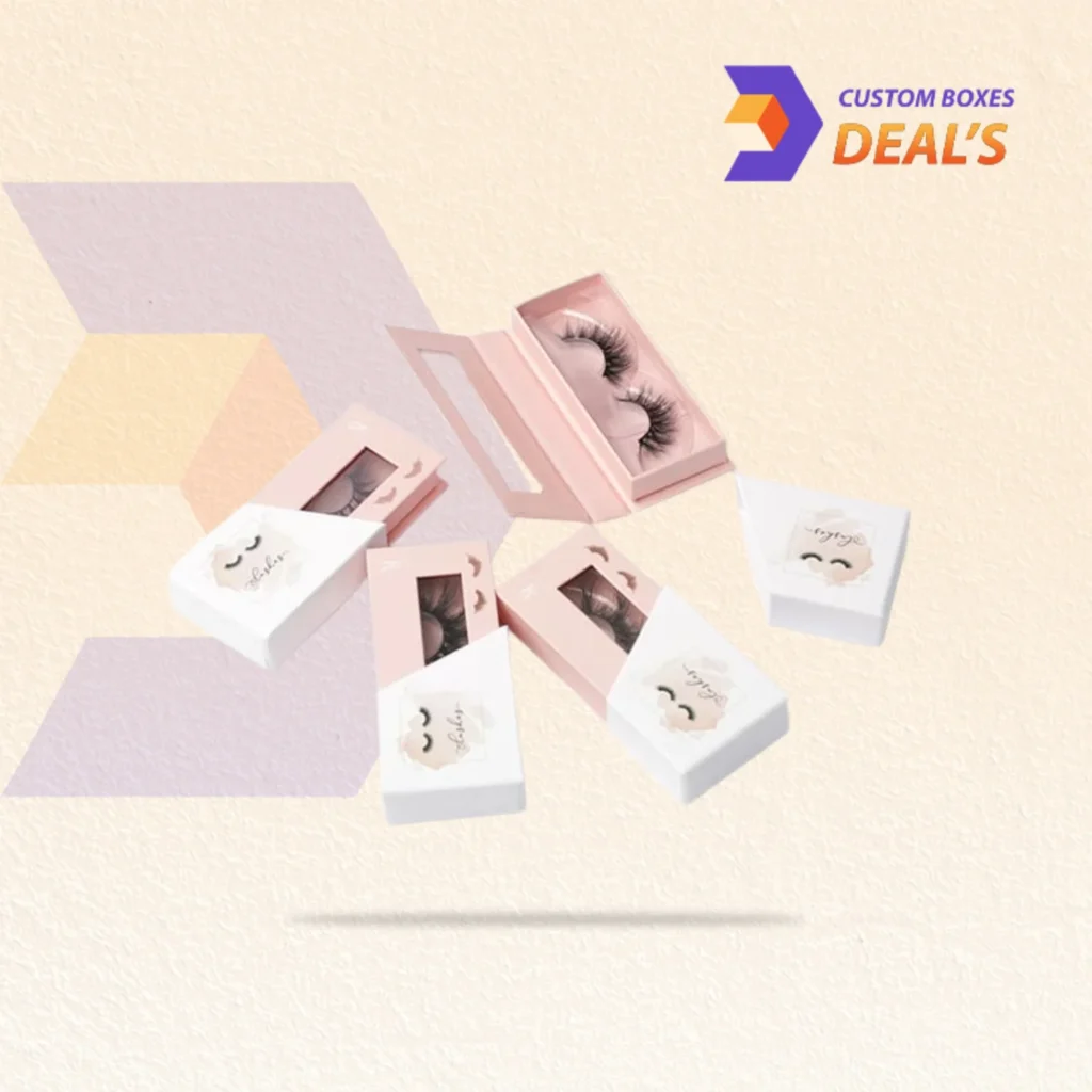 Eyelash packaging boxes designed for false lashes, beauty, and cosmetic products