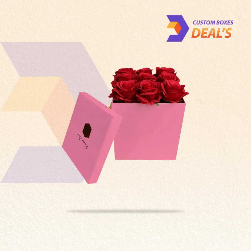 Custom flower boxes with elegant designs for floral arrangements, gifts, and special occasions.