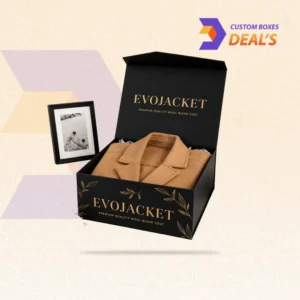 Custom gift boxes for jackets with premium designs for stylish clothing packaging and presentation.