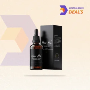 Custom hair oil packaging boxes with branded design for beauty and hair care brands