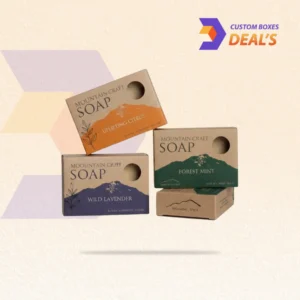 Custom kraft soap boxes with natural brown packaging design for handmade soaps