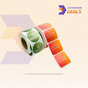 Custom roll labels with personalized designs for product packaging and business branding