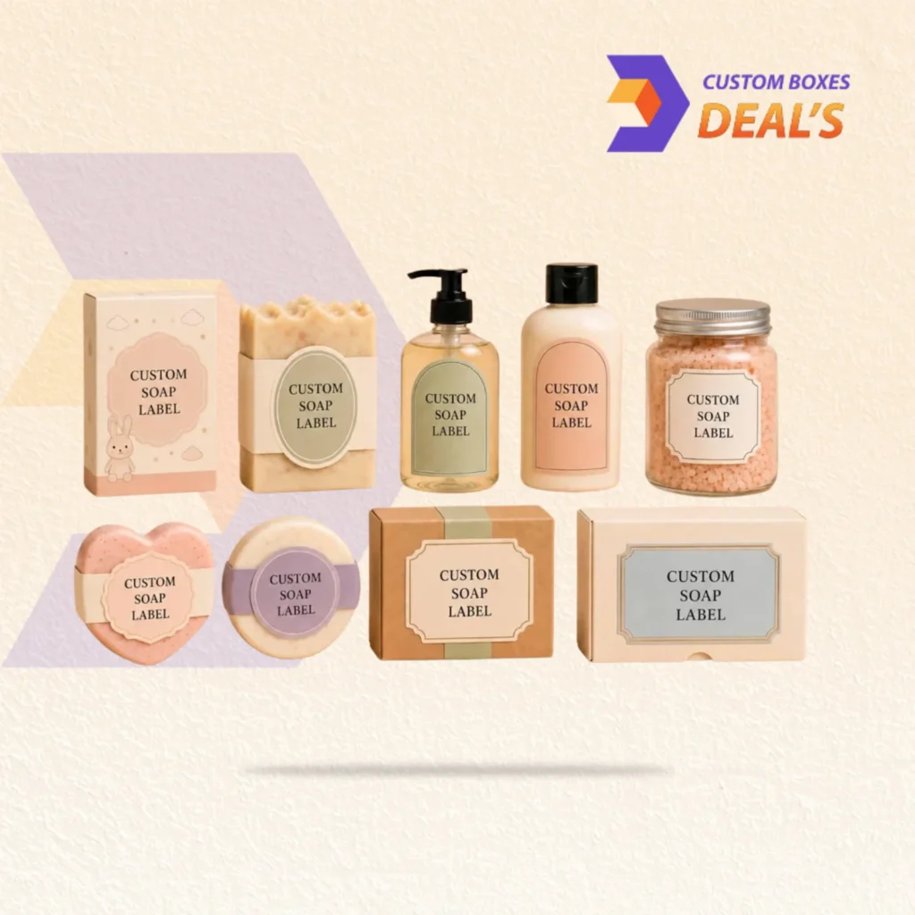 Custom soap labels for handmade soap packaging and brand presentation