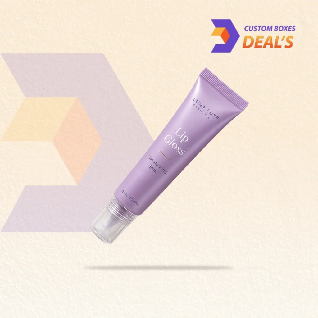 Personalized lip gloss squeeze tubes made for beauty brands, makeup lines, and retail products