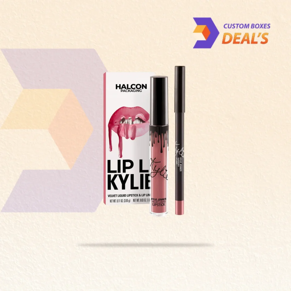 Lip liners packaging boxes designed for makeup, beauty, and cosmetic products