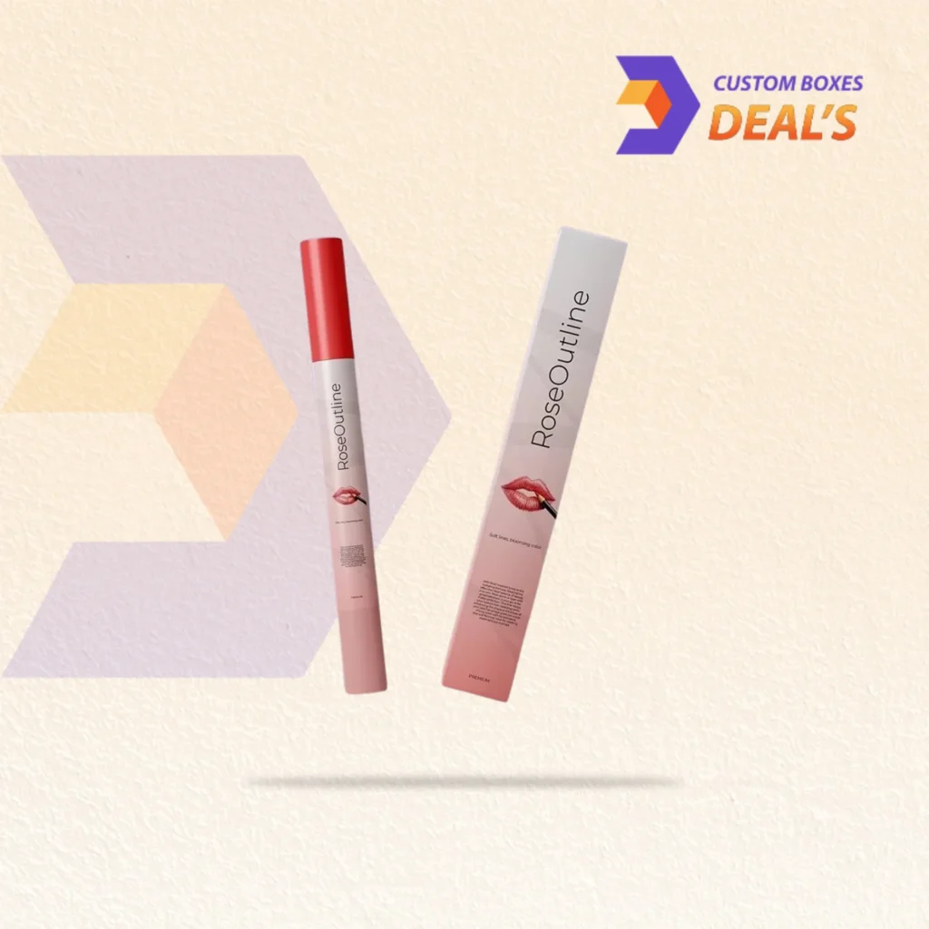 Personalized custom lip liner boxes designed for beauty and makeup brands