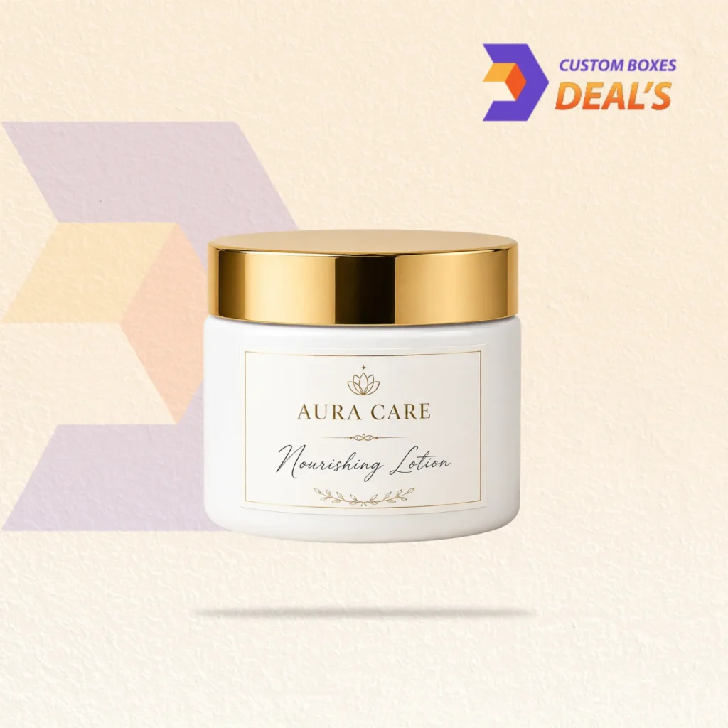 Personalized custom lotion jars designed for cosmetic and body care brands