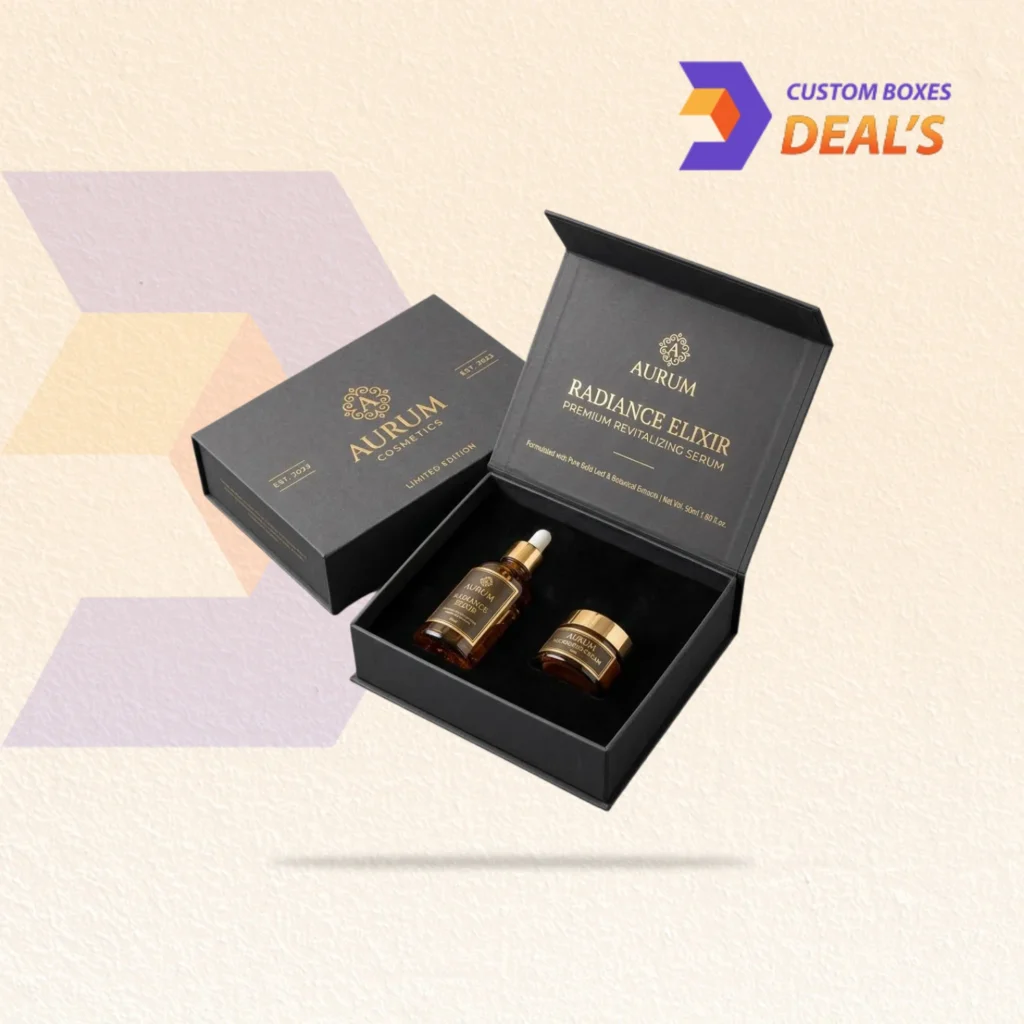 Branded luxury boxes with custom inserts for retail and gift packaging