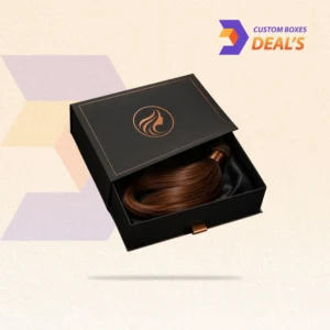 Luxury magnetic hair boxes with custom logo printing for elegant wig and extension presentation