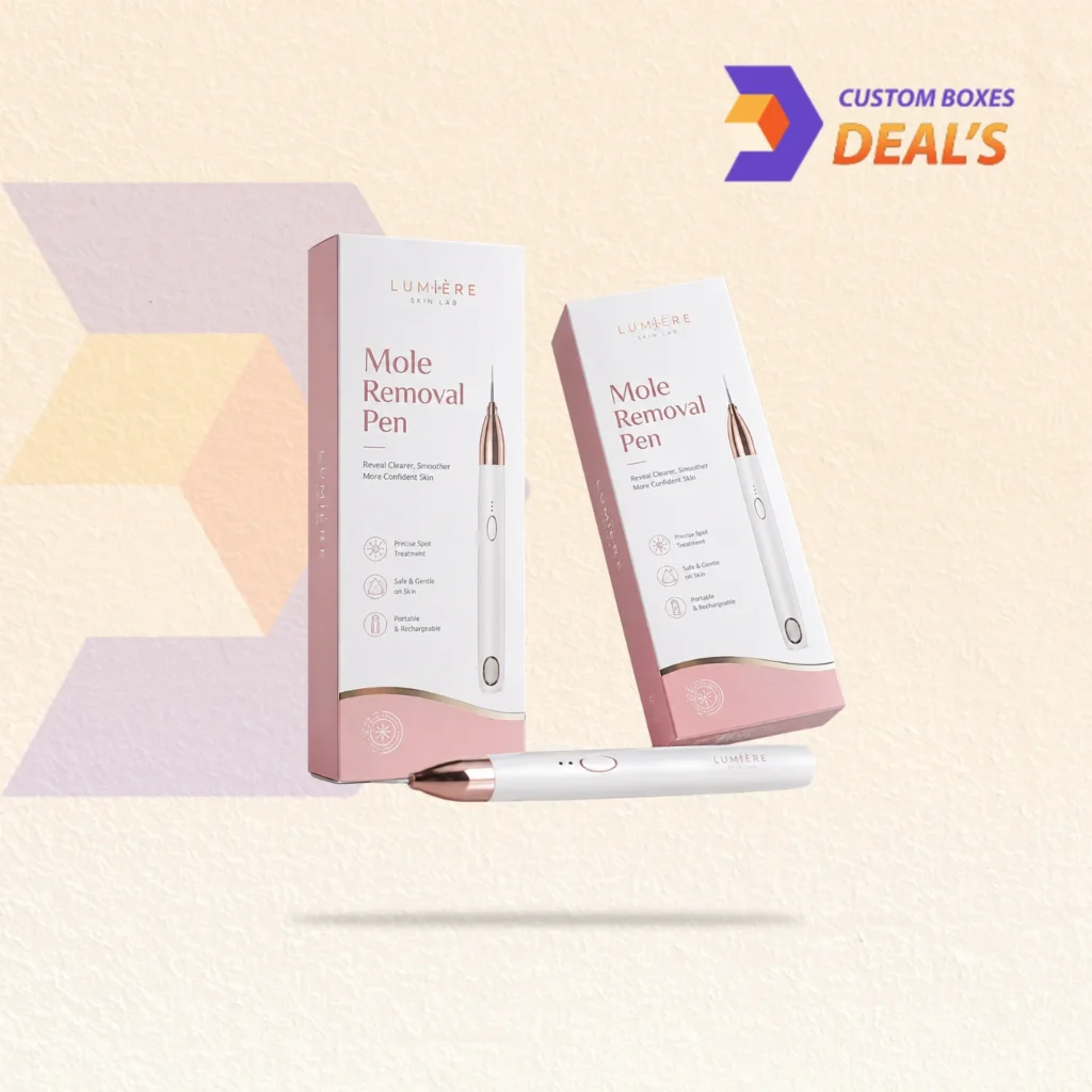 Custom mole removal pen boxes for skincare and beauty device packaging