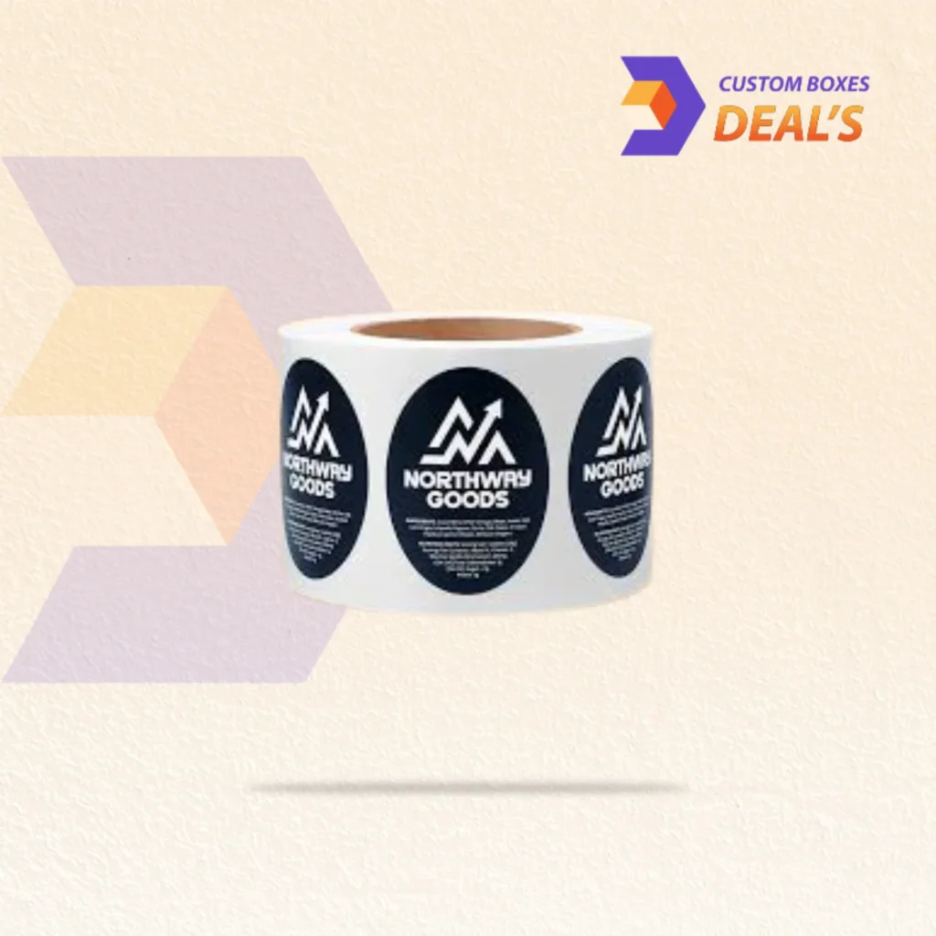 Custom oval paper roll labels for bottles, jars, boxes, and packaging