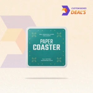 Custom paper coasters printed with business logos for restaurants, bars, and events