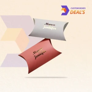 Custom pillow boxes with foiling for luxury retail and gift product packaging