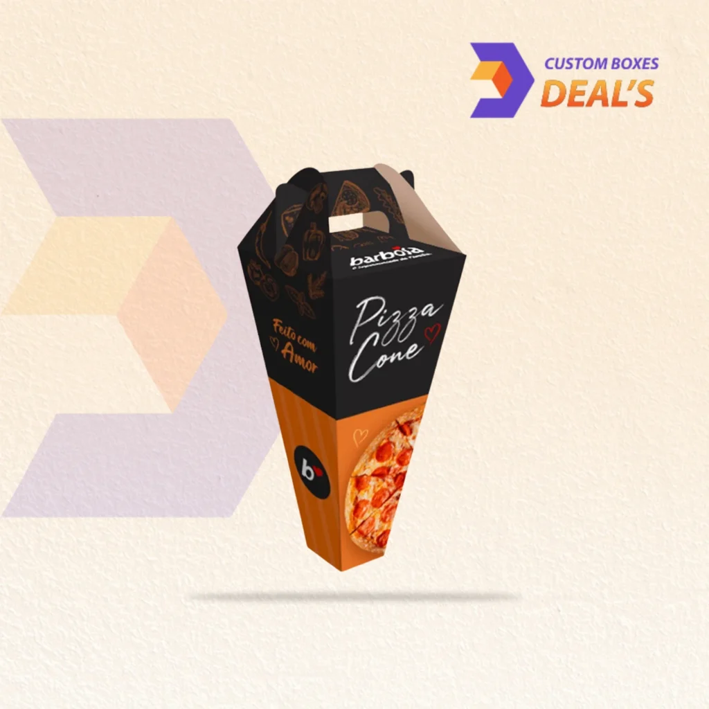 Custom pizza cone box for convenient pizza cone packaging and takeaway