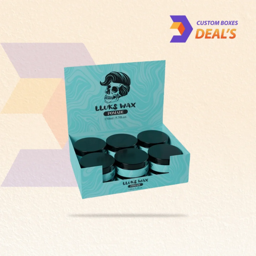 Branded custom pomade boxes designed for retail grooming and styling products